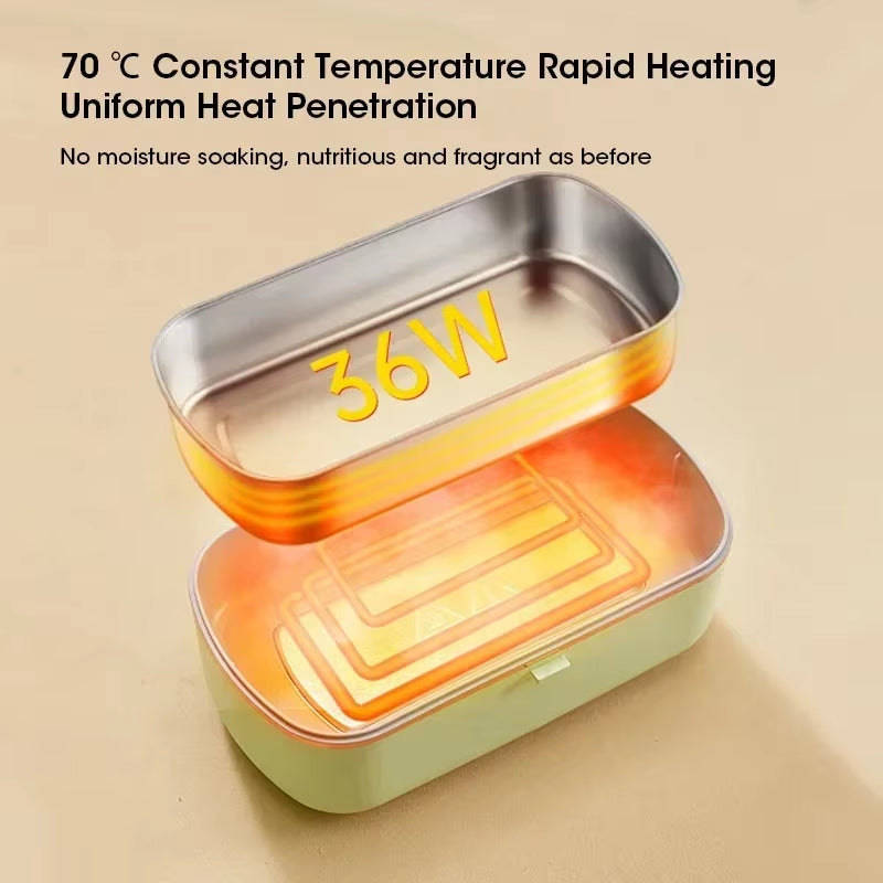 900ML Electric Lunch Box Portable Food Warmer with Heat Preservation Self-Heating Steaming Cooking Pot for Office Worker