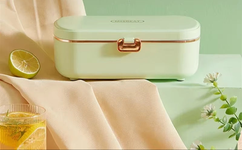 900ML Electric Lunch Box Portable Food Warmer with Heat Preservation Self-Heating Steaming Cooking Pot for Office Worker